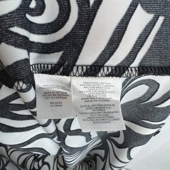 Jones New York Semi Sheer Black &‎ White Sleeveless Abstract Floral Dress XL - Picture 5 of 6
